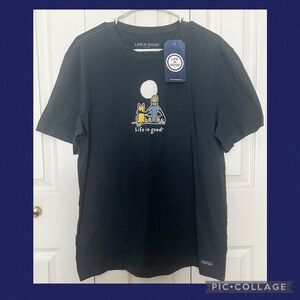 Life is Good Blue Logo Crusher Tee Shirt